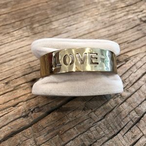 Gold LOVE Rustic Cuff